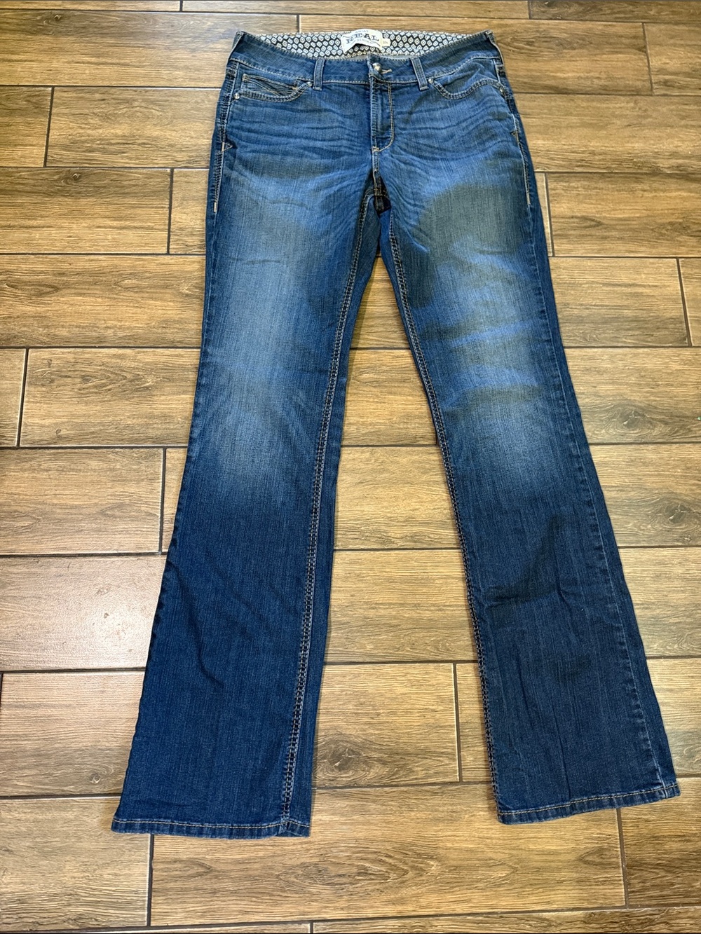 Ariat Jeans Womens Size 32XL Perfect Rise Boot Cut Real Denim Thick Stitching